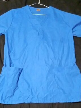 Classic Women's V-Neck Scrub Top in Royal Blue